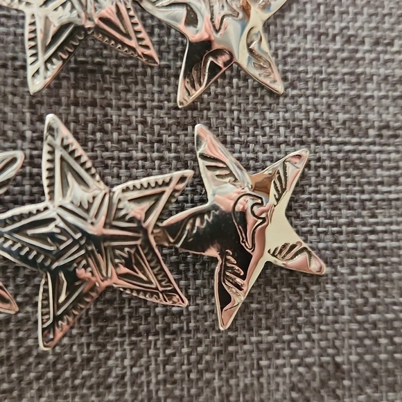 Gorgeous NWOT Native American Navajo Sterling Star Dangle Earrings ⭐️🎁 - Picture 4 of 11